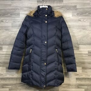 Kenneth Cole Dark Blue Puffer Coat